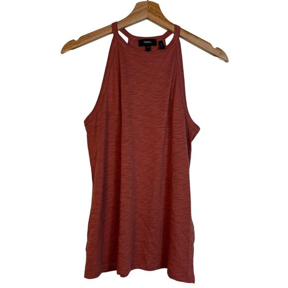 Theory Kavasi Tank Top Size Small In Deep Rose 100% Cotton Breathable - Picture 1 of 7